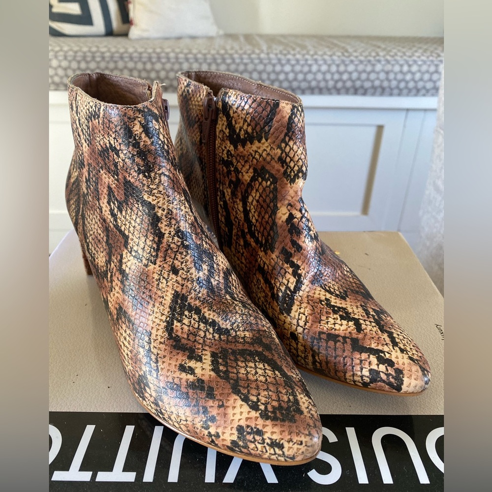 Matisse Crush Snakeskin Leather Bootie, Size 6